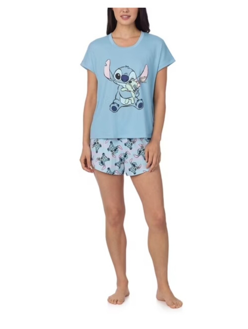Disney Light Blue and Gray Stitch Pajama Set